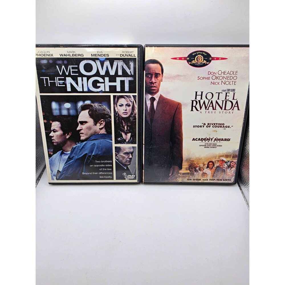 We Own the Night & Hotel Rwanda DVD Lot Joaquin Phoenix Mark Wahlberg Don Cheadl